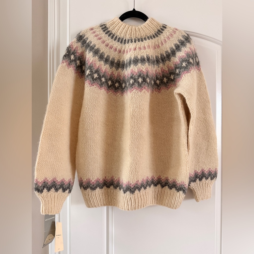Fron Enterprises LTD Fair Isle 100% Virgin Wool Cozy Sweater, Size XL